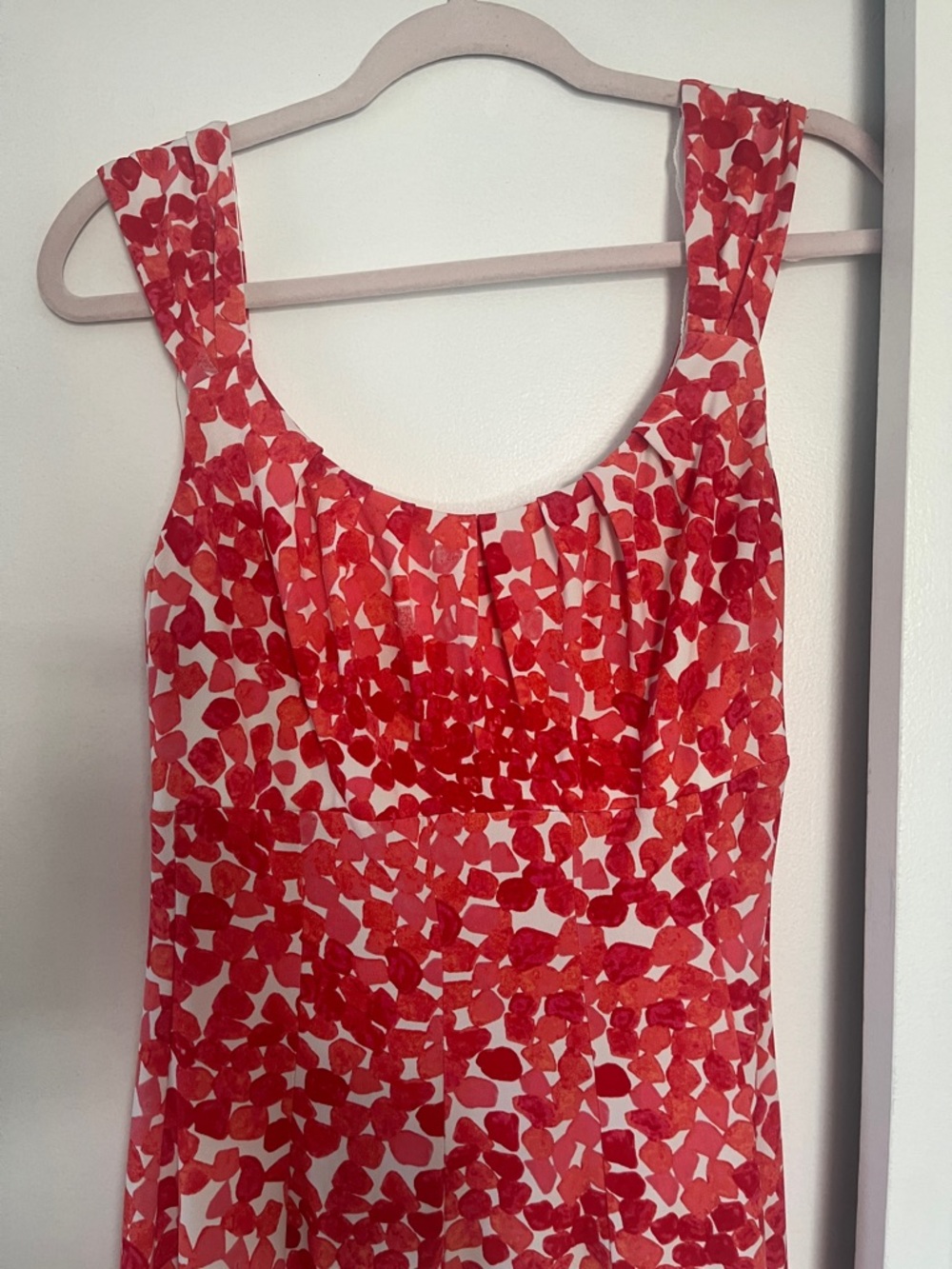 Dress Barn Coral and White Floral Sleeveless Dress